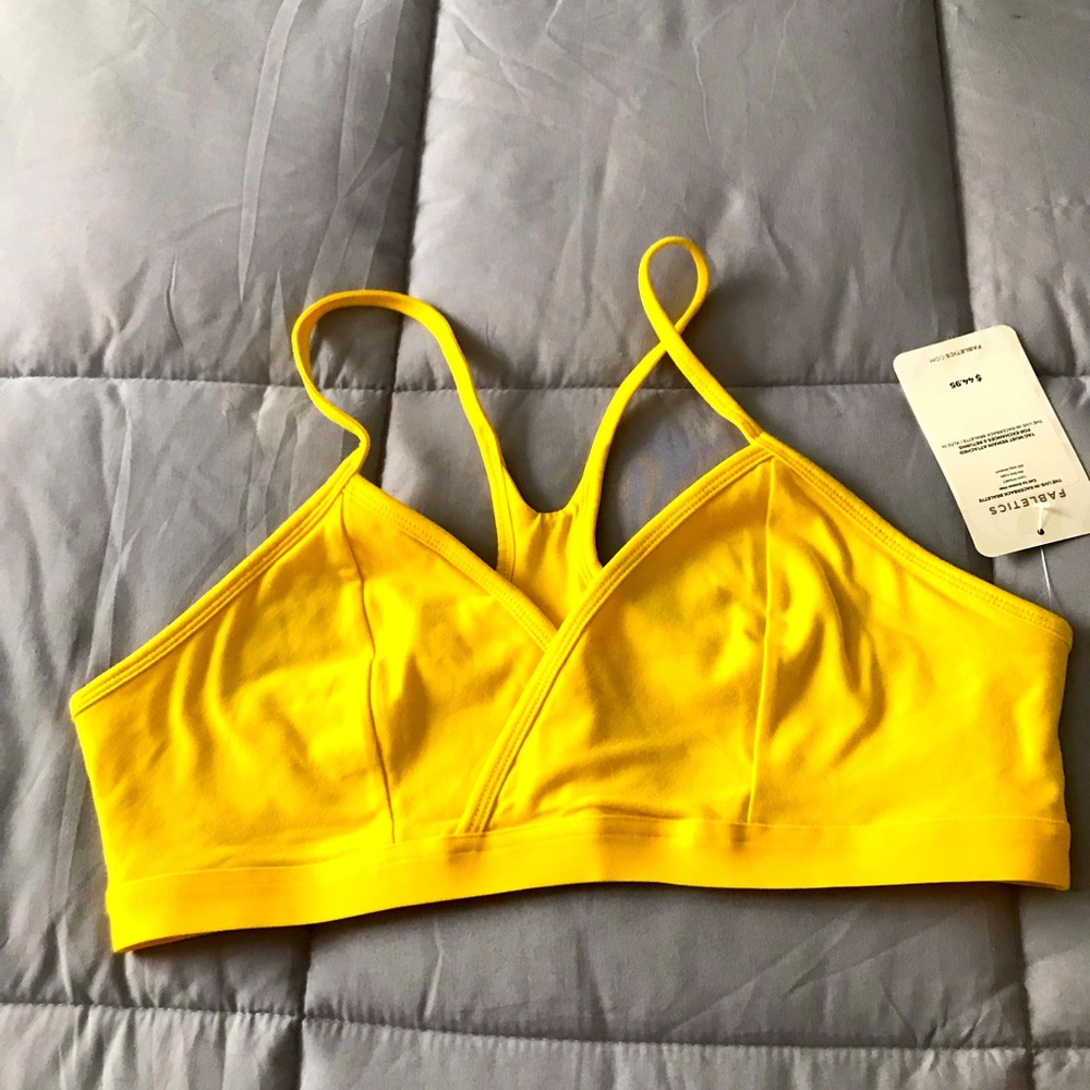 Bright yellow Fabletics XL bra